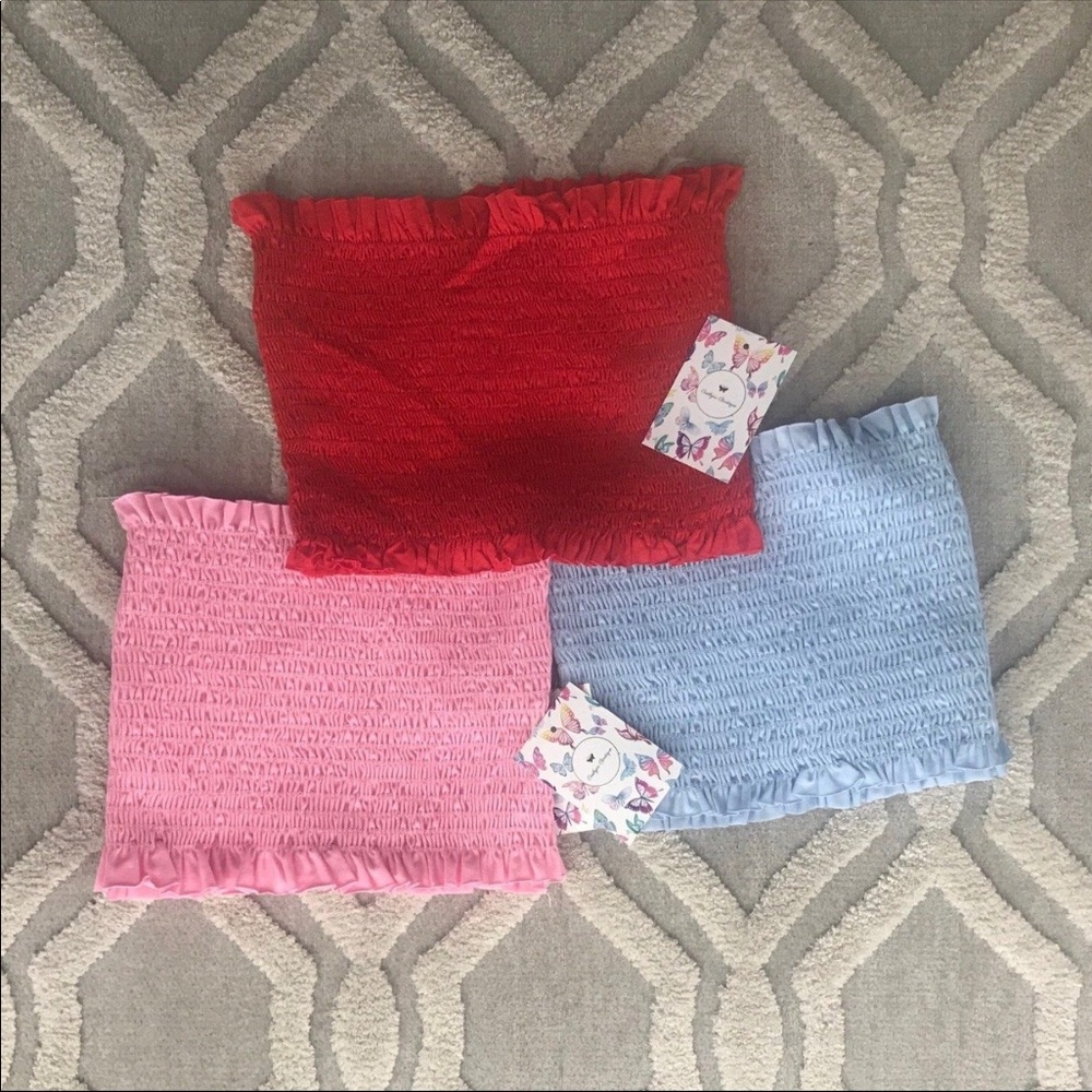 Pink Smocked crop top